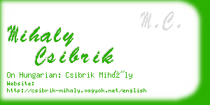 mihaly csibrik business card